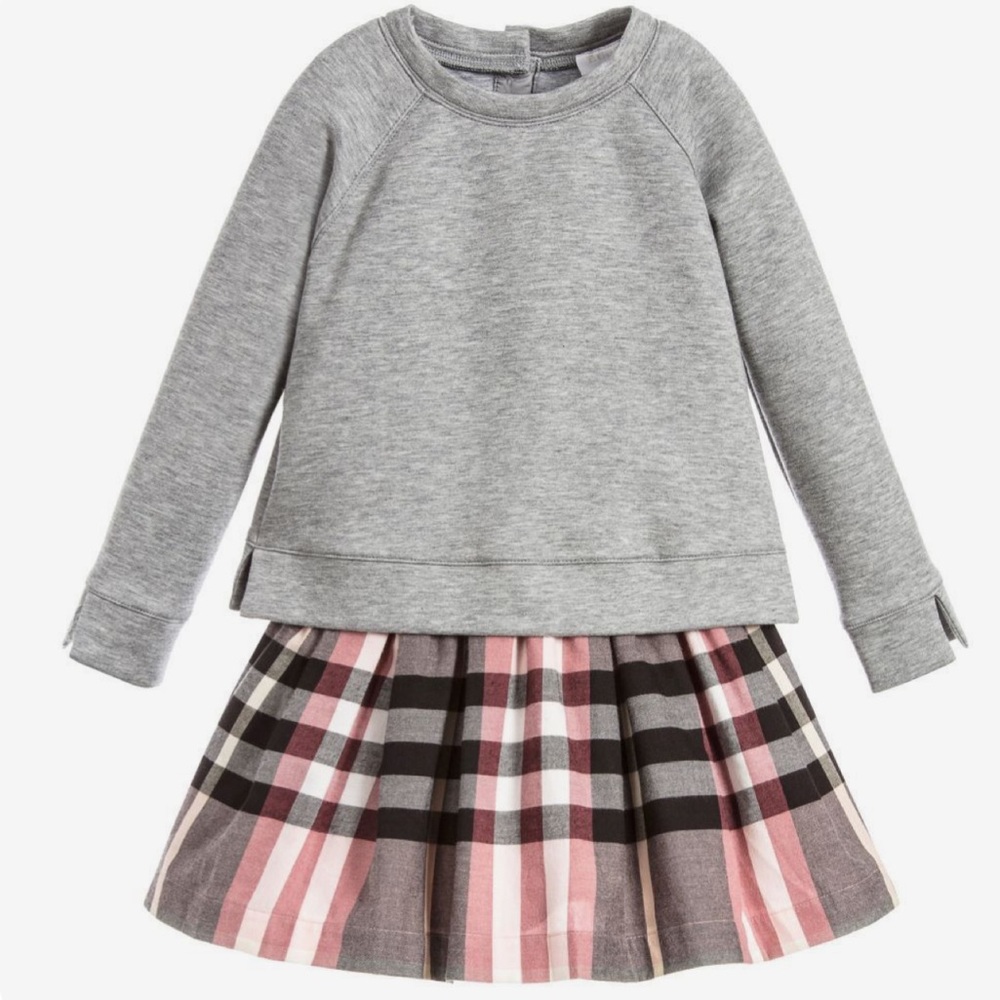 Burberry Gray and Pink Kids Dress